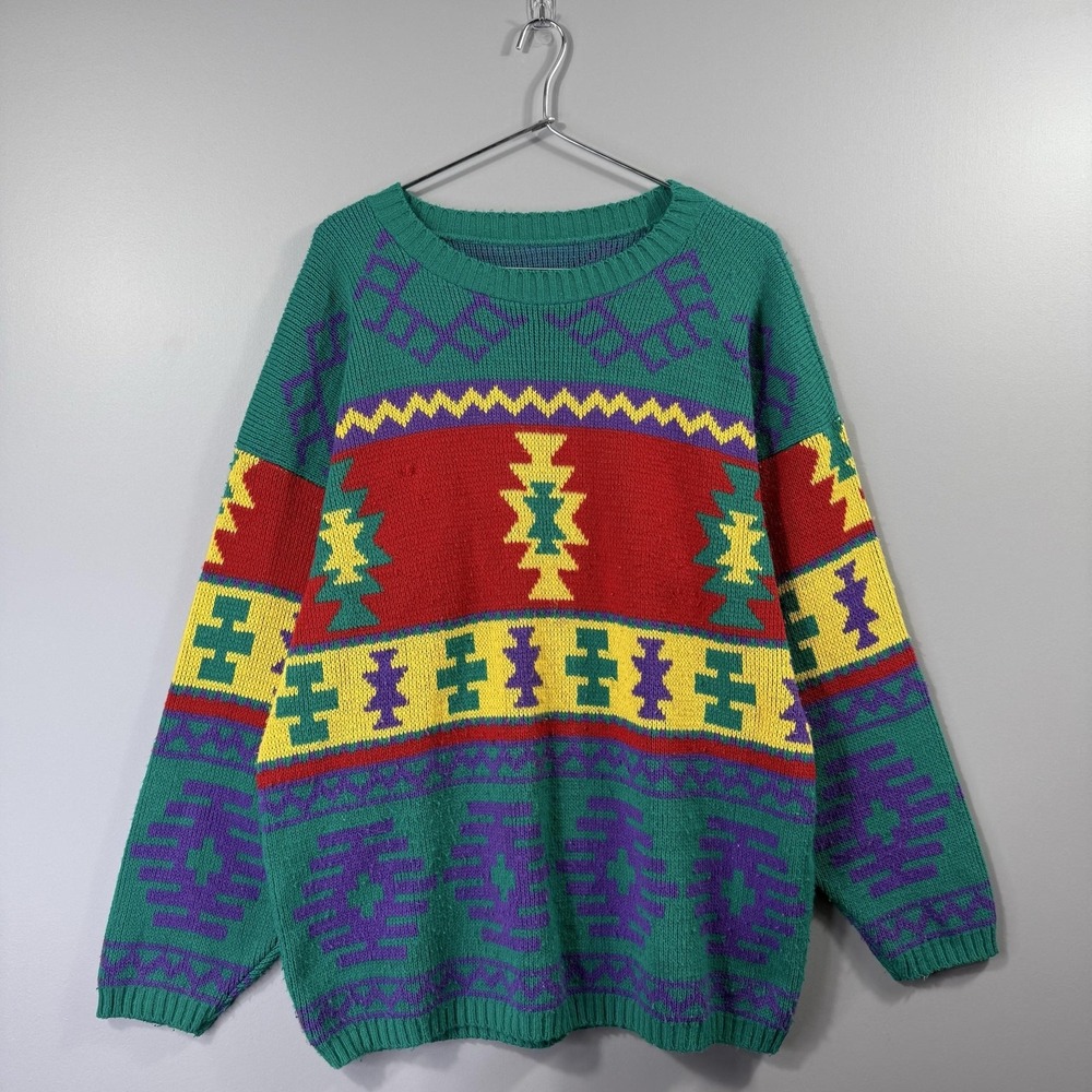 Gap Style Sweater Mens XL Multicolor Southwestern Geometric Knit Pullover